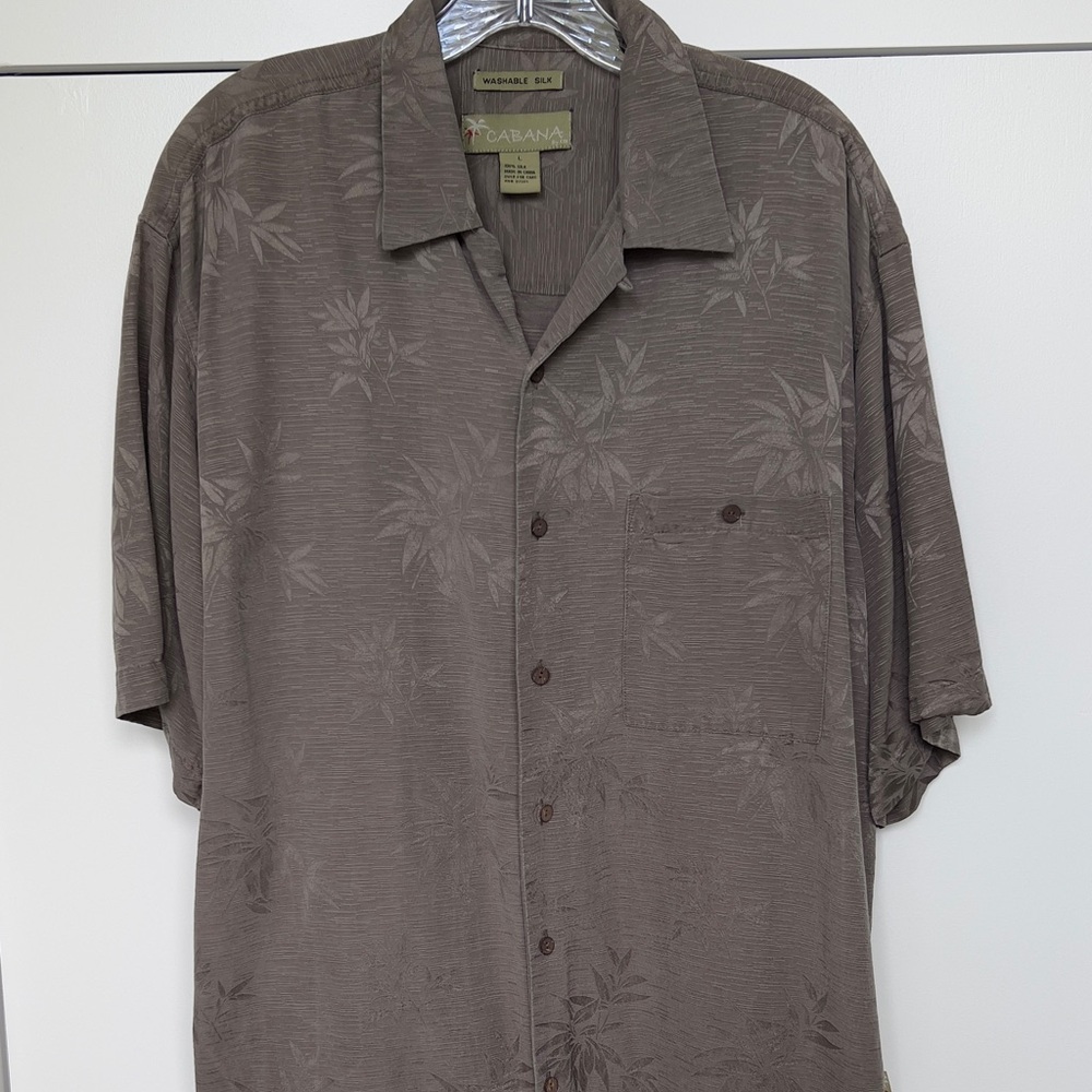 Cabana Club light brown Tropical Button-Up Shirt